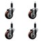 Service Caster 3.5'' Maroon Poly Wheel Swivel 1-1/8'' Expanding Stem Caster Set, 4PK SCC-EX20S3514-PPUB-MRN-118-4 - alternate 1